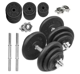 hantle-zeliwne-regulowane-2x20kg-gryfy-talerze-zestaw-do-treningu-40kg