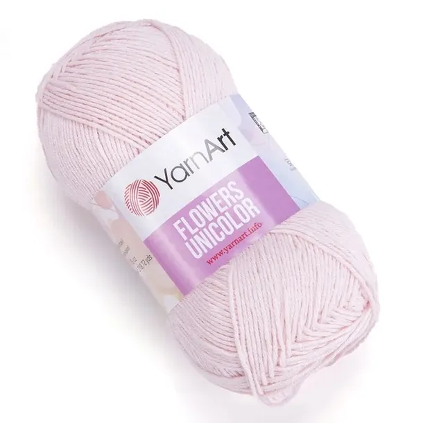 YarnArt Flowers Unicolor 733 pastelowy róż/z bawełną
