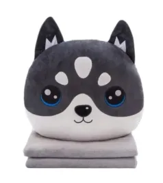 maskotka-poduszka-koc-ogrzewacz-do-rak-pies-husky-popielaty-z-kocem-4w1