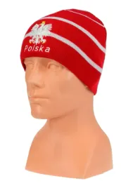 czapka-zimowa-polska-czerwona-paski-orzel-napis-c16