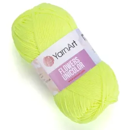 yarnart-flowers-unicolor-762-neonowa-zielen-z-bawelna