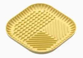 fiboo-miska-mata-spowalniajaca-dla-psa-zolta-fiboowl-19x19-cm