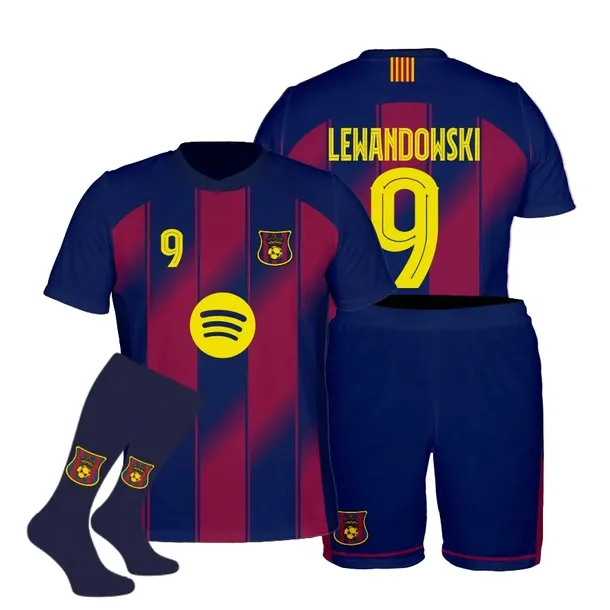 LEWANDOWSKI Barcelona strój koszulka spodenki getry rozmiar 134