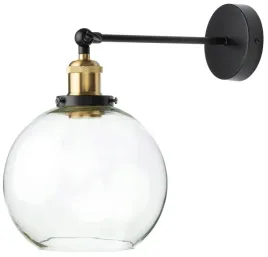 kinkiet-scienny-zlota-oprawa-klosz-przezroczysty-20-cm