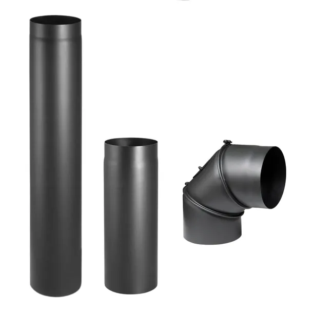 ZESTAW PRZYŁĄCZENIOWY DO PIECA KOMINKA FI 150 mm RURY, KOLANO STALOWE 2MM