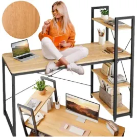 biurko-komputerowe-loft-czarne-z-regalem-polkami-metalowe-gamingowe-szkolne