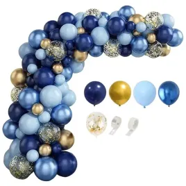 girlanda-balonowa-granatowo-zlota-z-konfetti-luk-balonowy-urodziny