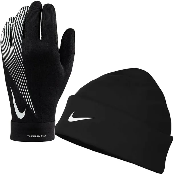 Czapka zimowa + Rękawiczki zimowe męskie NIKE do biegania termiczne - M