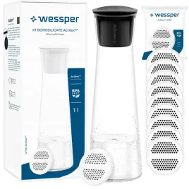 szklana-karafka-na-wode-i-napoje-wessper-1l-z-10-filtrami-do-wody-kranowej