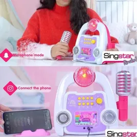zestaw-do-karaoke-dla-dzieci-mikrofon-wzmacniacz-statyw-swiecaca-kula-disco