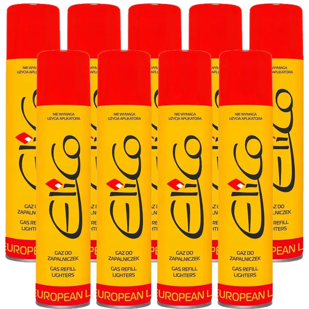 GAZ DO ZAPALNICZEK GAZOWYCH EliCO DO NAPEŁNIANIA REFILL 100 ML 9 szt.