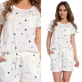 pizama-damska-cornette-675-amy-xxl-44-ecru