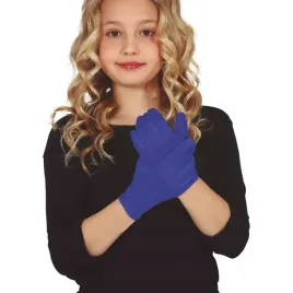 rekawiczki-dzieciece-granatowe-ciemnoniebieskie-aksamitne-krotkie-17cm