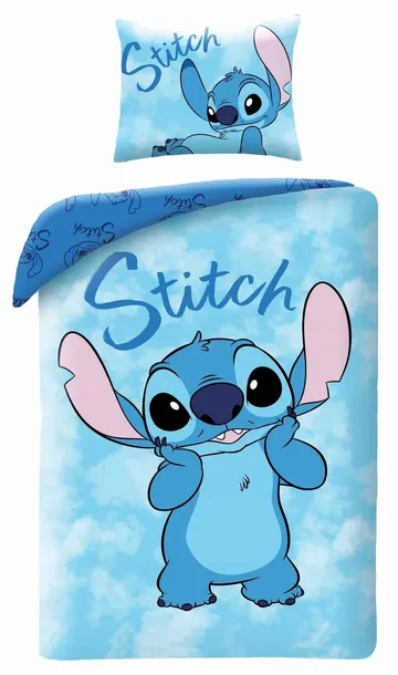 Pościel bawełniana 140x200 Lilo i Stitch Młodzieżowa niebieska