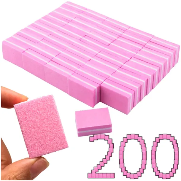 MINI BLOK POLERSKI DO PAZNOKCI BUFFER POLERKA 100/180 BLOCZKI MANI 200 SZT