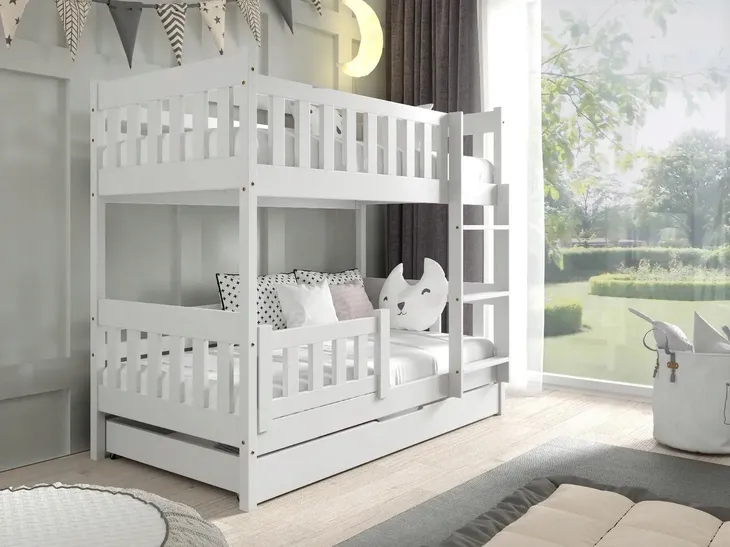 Łóżko piętrowe dla dwójki dzieci 190x80 LILA + materace GRATIS