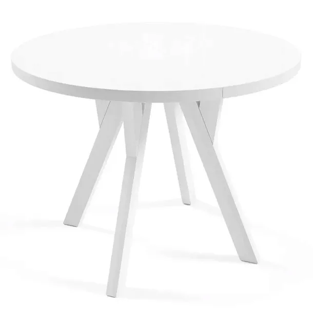 Stół okrągły rozkładany ORIO LOFT 80/160 cm klasyczna biel