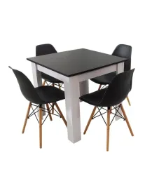 stol-kuchenny-stolik-jadalnia-80x80-czarny-nogi-biale-4-krzesla-czarne