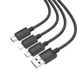 hoco-kabel-3w1-usb-a-do-lightning-micro-usb-typ-c-2a-x74-1-m-czarny-kolor-czarny