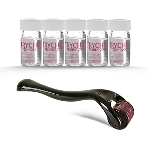 Derma roller mezoterapia igłowa + 5 ampułek Farmona Trycho Wypadanie Włosów