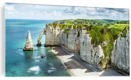 obraz-na-szkle-klify-aval-i-igla-z-wybrzezem-fale-szklany-120x60cm