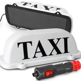 kogut-taxi-lampa-led-bialy-z-napisem-na-magnes-szpakowka-gapa-sygnalizator