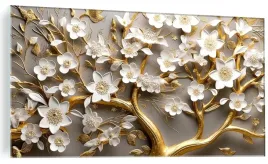 obraz-na-szkle-zlote-dekoracje-glamour-drzewo-biale-szklany-120x60-cm