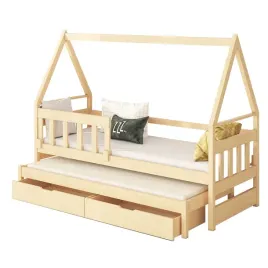 Zdjęcie produktu Łóżko DOMEK 2 osobowe rozsuwane, materace 180x75
