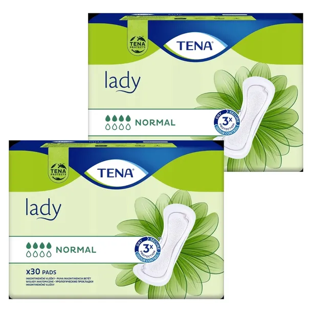 2x30szt TENA LADY NORMAL podpaski mocno chłonne średnie nietrzymanie moczu