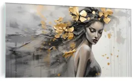 obraz-szklany-kobieta-kwiaty-zloto-salon-sypialnia-obraz-na-szkle-120x60cm
