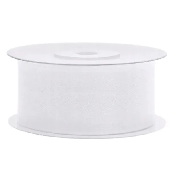 Wstążka SZYFONOWA Taśma tasiemka BIAŁA szeroka 38mm/25m