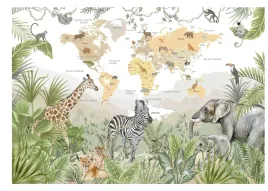 fototapeta-dla-dzieci-na-wymiar-safari-mapa-swiata-strukturalna-winylowa