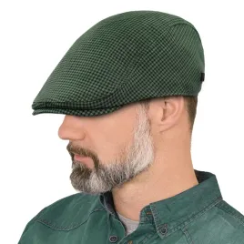 kaszkiet-meski-bawelniany-na-lato-czapka-w-krateczke-zielony-pako-jeans