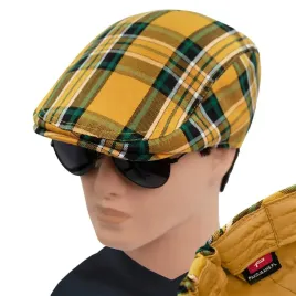 kaszkiet-meski-czapka-premium-szkocka-krata-bawelniany-zolty-pako-jeans
