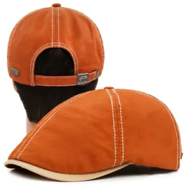 kaszkiet-meski-bawelniany-czapka-pomaranczowy-z-przeszyciami-pako-jeans