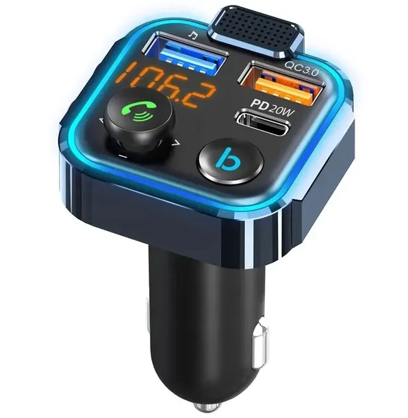 transmiter-fm-bluetooth-szybka-ladowarka-qc-usb-pd-stan-nowy-model-la25