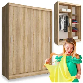 nowoczesna-szafa-dwudrzwiowa-garderoba-przesuwana-miki-150-cm-sonoma-drazek