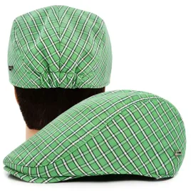 kaszkiet-meski-bawelniany-na-lato-czapka-w-krate-cienki-zielony-pako-jeans