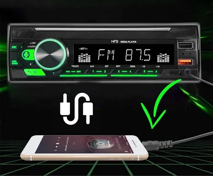 radio-samochodowe-1din-usb-sd-mikrofon-bluetooth-stan-nowy-stan-opakowania-oryginalne