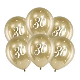 balony-zlote-glossy-chromowane-30-urodziny-blyszczace-30cm-6szt