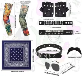 akcesoria-rockman-rock-n-roll-lata-80-90-chusta-okulary-tatuaze-rekawice