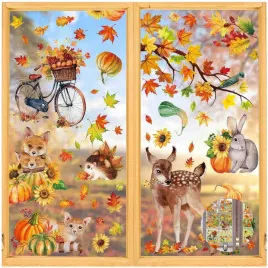 naklejki-na-szybe-jesien-dekoracje-jesienne-ozodby-liscie-samoprzylepne