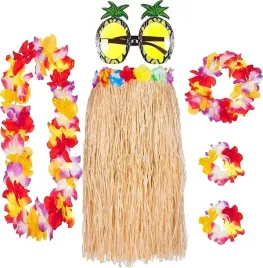 kostium-hawajski-aloha-hula-damski-akcesoria-6x-spodnica-kwiaty-zestaw-5xe