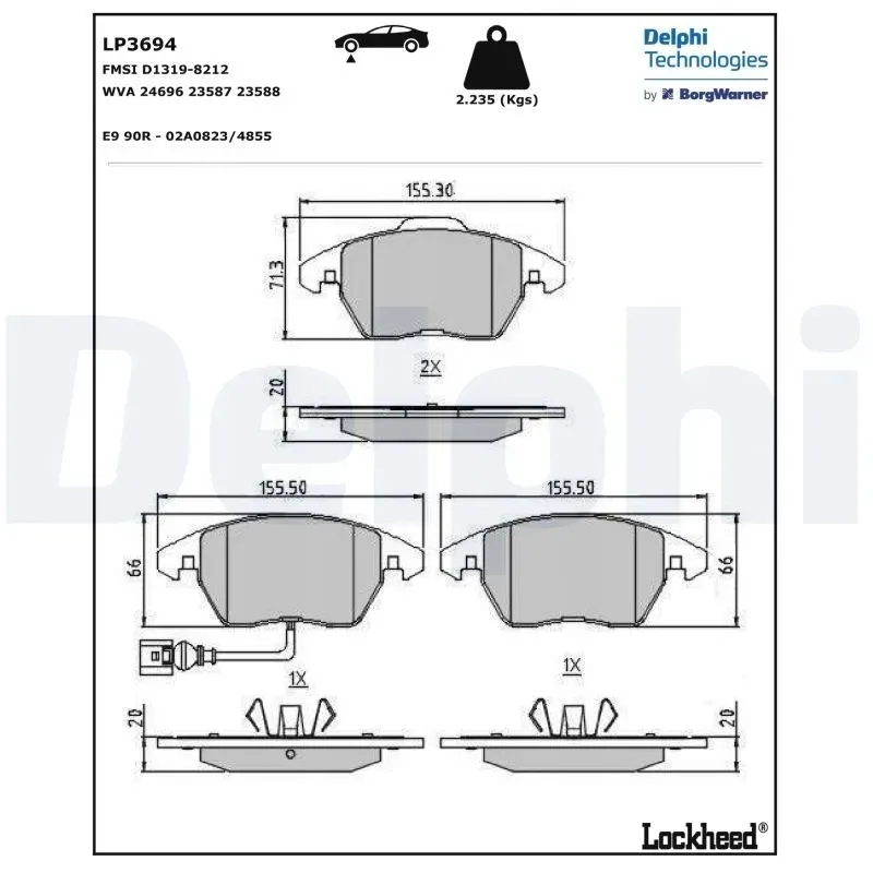delphi-tarcze-klocki-p-t-vw-scirocco-288mm-stan-nowy