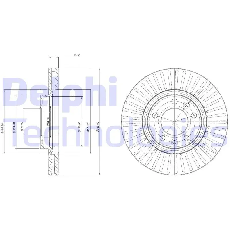 delphi-tarcze-klocki-przod-opel-combo-e-18-283mm