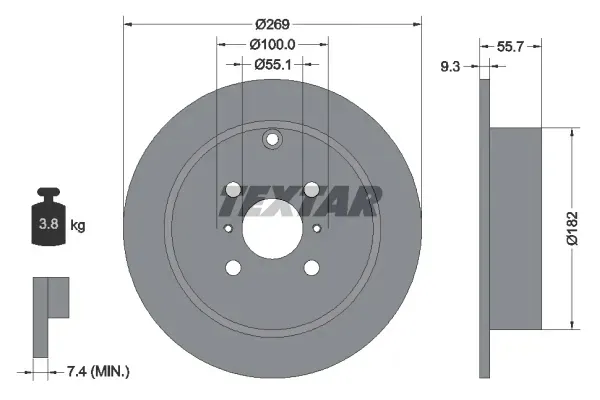 tarcze-klocki-textar-tyl-corolla-verso-i-269mm