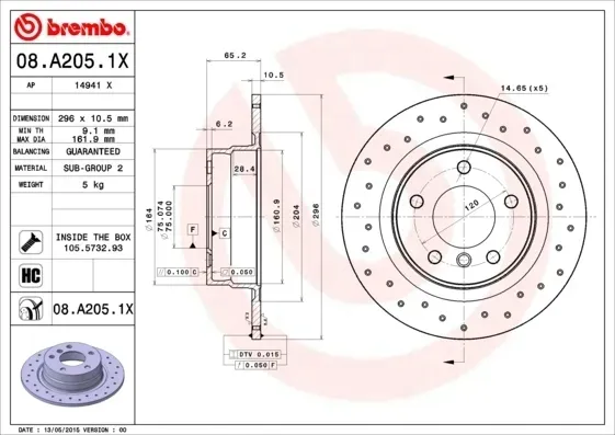 tarcze-klocki-brembo-p-t-bmw-3-e90-rodzaj-tarcz-perforowane-wentylowane