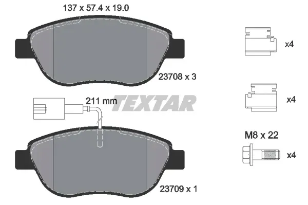klocki-textar-przod-opel-combo-d-284mm