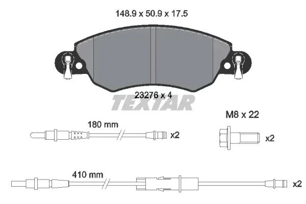 klocki-textar-przod-citroen-c5-i-266mm