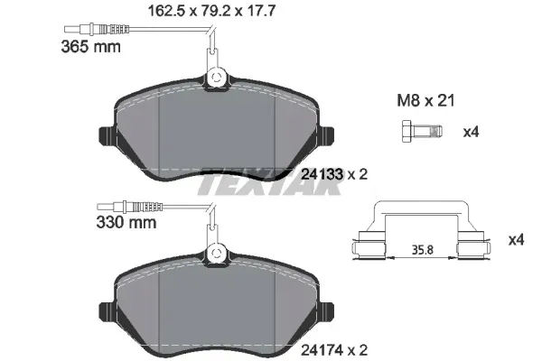 klocki-textar-przod-citroen-c5-iii-330mm